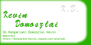 kevin domoszlai business card